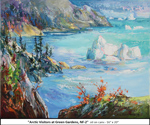 Arctic Visitors at Green Gardens, NF-2, Oil on Canvas